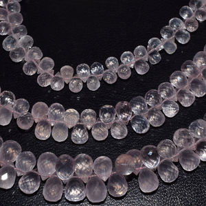 Natural <b>Rose</b> <b>Quartz</b> Faceted Teardrop Briolette Beads 6x8mm Loose Gemstone Beads for Jewelry Making DIY Craft Wholesale - Product Image 4