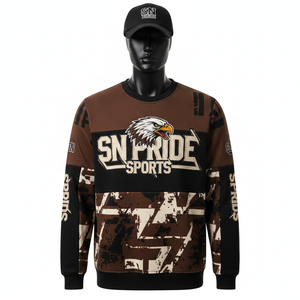 เสื้อสเวตเชิ้ตคอกลมพิมพ์ลายทั้งตัวสำหรับผู้ชาย ผ้าฝ้าย 100% ผ้าฟลีซเนื้อนุ่ม ระบายอากาศได้ดี เหมาะสำหรับฤดูใบไม้ร่วง - Product Image 1