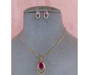 ชุดสร้อยคอพร้อมต่างหูประดับเพชร CZ ดีไซน์หรูหรา สีทองเงิน ขัดเงา สำหรับผู้หญิง สวมใส่ในงานปาร์ตี้ - Product Image 1