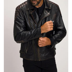 Ventes chaudes, vestes en cuir de course pour hommes de haute qualité et confortables - Logo frontal noir personnalisable, vêtements de rue écologiques - Product Image 3