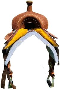 Siège de selle Western Premium en cuir traditionnel personnalisable et durable pour l'entraînement de course de baril de ranch - Product Image 6