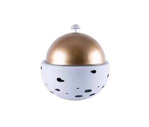 Ensemble de casseroles traditionnelles isolées de 2 pièces avec forme de dôme élégante et accents dorés Réchauffeur d'aliments et plat de service de qualité supérieure - Product Image 2