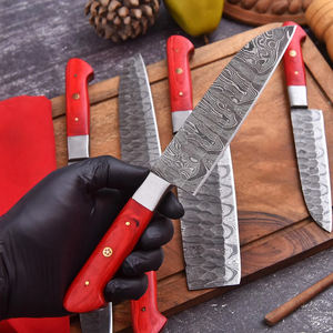 Juego de Cuchillos de Chef de 5 Piezas con Hoja de Acero de Damasco y Funda de Cuero - Product Image 3