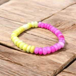 Femmes Boho été 2025 Bracelet ethnique à la mode perles d'opale multicolores 7-8mm rose jaune Style extensible bijoux de mode - Product Image 2