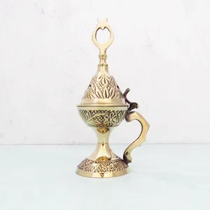 Quemador de Incienso Religioso de Metal Dorado de Estilo Simple, Artesanía Otoñal, Aroma Ligero, Decoración de Hogar de Lujo, Natural y Duradero para Uso Regular - Product Image 1