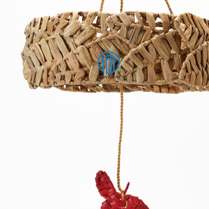 Vibe cálido y acogedor, corona de jacinto de agua hecha a mano ecológica, accesorios colgantes de Navidad para árbol de Navidad - Product Image 6