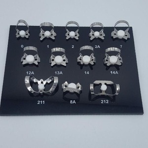 ชุดยางรัดฟัน12ชิ้นเครื่องมือทันตกรรมพร้อมถาดสแตนเลสสีดำ - Product Image 1