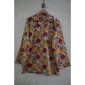 Conjunto de Pijama de Verano de Algodón Estampado a Mano para Mujer, Ropa de Dormir Floral, Suave, Transpirable, de Secado Rápido, Traje de Dormir Informal de Lujo - Product Image 2