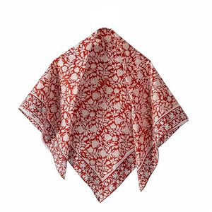 Sanganer-Bufandas cuadradas de algodón puro, pañuelo cuadrado Hijab Dupatta de 40 "X 40" pulgadas - Product Image 3