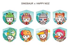 Dino Collection Happynoz สติกเกอร์หัวหอมพร้อมสูตรสีเขียวเช่นจมูกอุดตันที่น่ารักและการดูแลสุขภาพที่ทันสมัย - Product Image 2