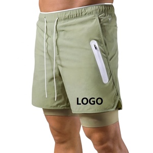 Dropshipping Logo Personnalisé Polyester Séchage Rapide 2 en 1 Running Fitness Training Men Joggers Basketball Shorts - Product Image 1
