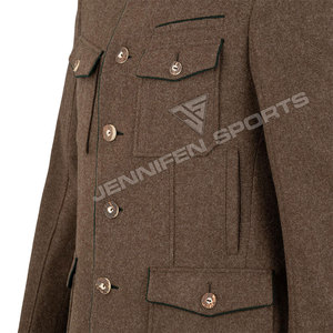 2024 phong cách mới người đàn ông săn bắn Áo khoác vỏ vải 100% len vải, xương nút đóng cửa phía trước đa túi bên trong <span class=keywords><strong>polyester</strong></span> lót - Product Image 3