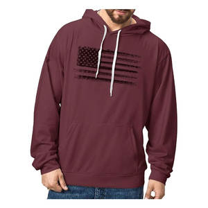 Sweat-shirt à capuche avec drapeau américain, OEM personnalisé, vintage, délavé, avec poche kangourou, pour hommes et femmes, sweat-shirts décontractés, DDP - Product Image 3