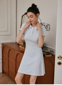 Falda de tenis para mujer, conjuntos de Fitness para gimnasio, cuello de Polo, acolchado, ropa de bola de pepinillo, vestido de tenis informal ajustado de alta calidad - Product Image 2