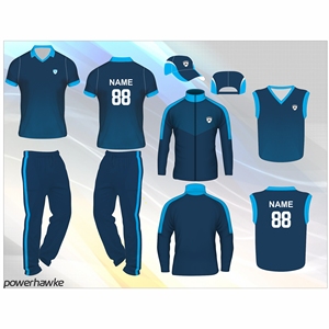 Conjunto de Uniforme de Cricket Deportivo Elástico Powerhawke en Colores Sólidos para Hombre Adulto con Nombre de Equipo y Logotipo Personalizados - Product Image 3