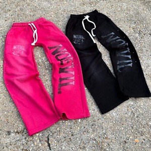 Pantalones Deportivos Lisos Personalizados de Fabricante, Ropa Urbana OEM, 100% Algodón, Cordón Ajustable, Estampado en Serigrafía, Pantalones Acampanados para Hombre - Product Image 5