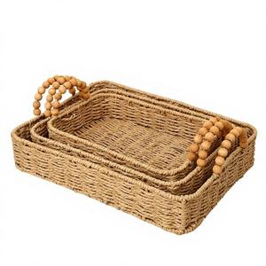 Bandeja Rectangular de Almacenamiento de Papel Trenzado, Estilo Vintage, Ecológica y Sostenible, Decorativa para el Hogar - Product Image 1