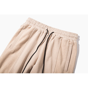 Pantalon de jogging unisexe en molleton léger, taille mi-haute, en coton et élasthanne, respirant, brodé, couleur unie - Product Image 4