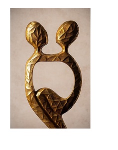 Venta caliente personalizada sala de estar decoraciones producto diseño Popular Oro dos hombre moderno mesa de escultura humana - Product Image 1