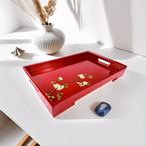 Plateau de laque fait à la main du Vietnam plateau de laque élégant pour café et table à manger servant une présentation élégante - Product Image 3