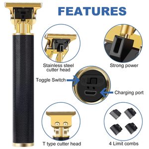 Cortadora de Pelo Eléctrica Inalámbrica USB Pro Li Recargable, Kit de Aseo con Corte a Cero para Calvos y Barbas, para Barbería - Product Image 6