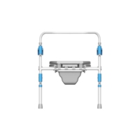 Chaise de douche et de toilette pour personnes âgées et handicapées, hauteur réglable, chaise de bain de sécurité portable avec seau et accoudoirs