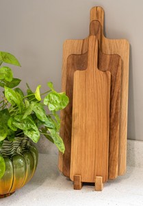 Ensemble de planches à découper et à servir en bois artisanal, finition chêne naturel, forme rectangulaire, épaisseur 1,3 cm, facile à nettoyer - Product Image 3