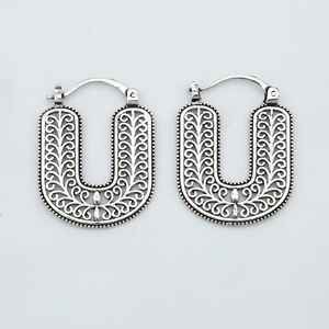 925 <b>Sterling</b> <b>Silver</b> <b>Earrings</b> for Women Exclusive U-Shape Design Gold Plated Fine <b>Hoops</b> Jewelry for Wedding Party or Gift - Product Image 1