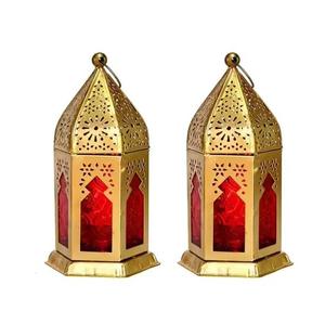 Lanterne à bougie multicolore en acier inoxydable pour la maison et le jardin Lanternes décoratives suspendues avec poignée - Product Image 5