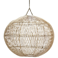 Meilleure vente abat-jour rond en rotin rustique traditionnel fabriqué à la main prix de décoration pour la maison et le restaurant du Vietnam