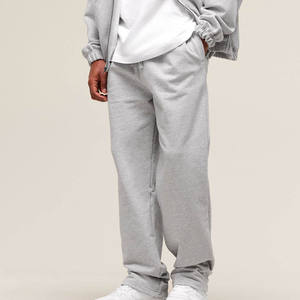 Último diseño de tela de algodón gris para hombre, Jogger lavado de secado rápido para hombre, joggers de pierna recta holgados transpirables con bolsillos laterales - Product Image 1