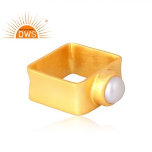 ขายดี925เงินสเตอร์ลิง18K ชุบทอง18K อัญมณีมุกธรรมชาติแหวนวางซ้อนกันได้เครื่องประดับดีสำหรับผู้หญิงของขวัญสำหรับผู้หญิงสำหรับเธอ - Product Image 4