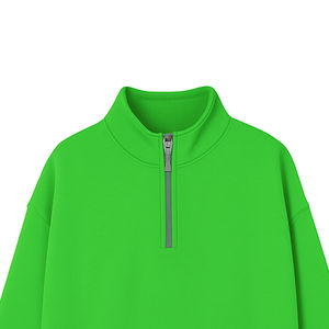 Sweat-shirt à manches longues pour femme en polaire chaud d'hiver, demi-zip, quart de zip, grande taille, avec impression personnalisée du logo sur le devant - Product Image 3