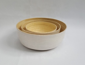 Conjunto de 3 cuencos de bambú hechos a mano, juego de ensaladas naturales respetuosas con el medio ambiente, cuenco hecho en Vietnam, la mejor calidad, nuevo diseño - Product Image 6