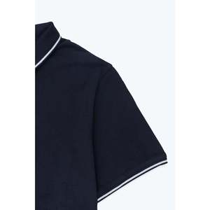 Pointes de marque D/Navy pour polo anti-rides 100% polyester à motif solide de haute qualité ODM courte taille XL pour le golf - Product Image 2