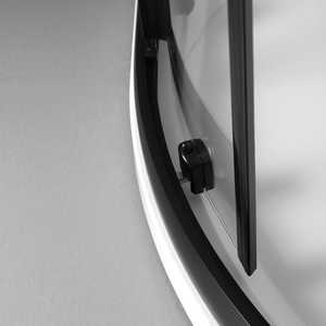 Rideau de douche semi-circulaire noir mat 90 cm en verre transparent effet ciel - Product Image 5