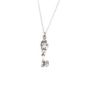 925 Sterling Silver <b>Key</b> Pendant 14K Gold Floral <b>Star</b> Pattern Featuring Freshwater Turquoise Zircon Diamond Rose Gold - Product Image 3