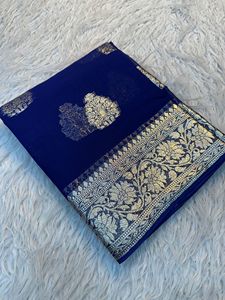 Produit le plus vendu Saree en viscose georgette avec chemisier de course! Prix 850 taux fixe blouse non cousue - Product Image 2