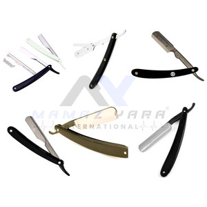 Rasoir droit professionnel pour un toilettage précis, manche en plastique transparent avec lame remplaçable pour le rasage des barbiers - Product Image 4