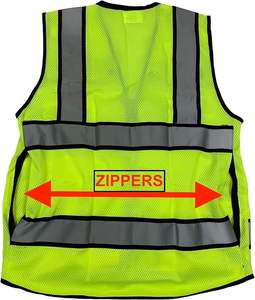 Gilet de sécurité, haute visibilité réfléchissant, gilet en maille avec fermeture éclair et poches - Product Image 6