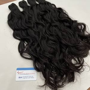Raw Natural Wavy Weft Hair Bundles 100% Vietnamese Human Hair Extensions No Synthetic No <b>tangle</b> - Product Image 3