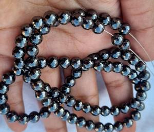 Cuentas de moissanita facetadas de 7 mm | Pulsera de collar de diamantes de moissanita negra de grado AAA - Product Image 2