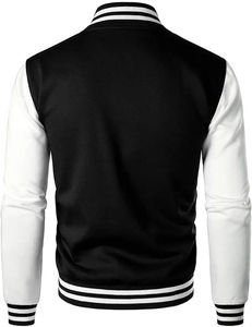 Chaqueta Universitaria de Béisbol de Cuero Básica Personalizada para Hombre, Cuello Alto, Ropa Exterior con Diseño de Letras, Nuevo Estilo Bomber Básico - Product Image 3