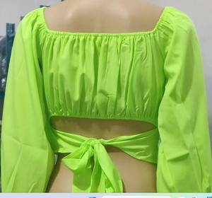 Camiseta de Manga Corta con Hombros Descubiertos Aop OEM para Mujer, Camiseta de Verano para Mujer, Fabricada en Bangladés - Product Image 5