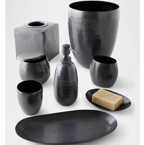 Luxury Hammered <b>Gold</b> Metal Bathroom Accessory Set Tissue Box Soap Dispenser Tray Toothbrush Holder Cotton Jar Waste <b>Bin</b> Elegant - Product Image 4