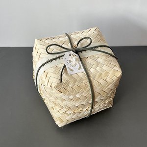 MEILLEURE VENTE PRODUIT CUBE Coffret Cadeau Emballage Tissé Bambou Artisanat Cadeaux Panier Boîtes carré Petit Joli - Product Image 3