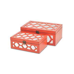Caja decorativa de almacenamiento de nuevo diseño, Color rojo para decoración de mesa, caja de almacenamiento para regalar, artículo decorativo, Stock a granel de La India - Product Image 4