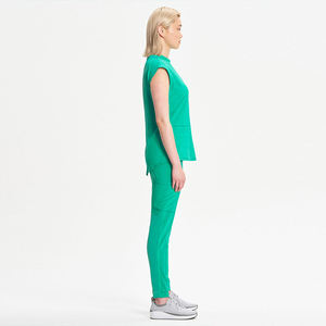 Ensembles de gommage à col rond de couleur unie pour hommes femmes unisexe adultes évacuation de l'humidité et anti-rétrécissement costume uniforme d'hôpital 2 pièces - Product Image 6