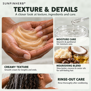 SUNPINHERB Après shampoing au ricin noir jamaïcain et beurre de karité pour cheveux bouclés hydratant vente en gros OEM ODM - Product Image 6