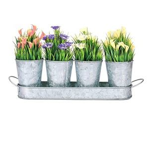 hot sale rustic vintage galvanized metal <b>rectangle</b> oval tub garden planter decorative roof metal antique planter home and garden - Product Image 5